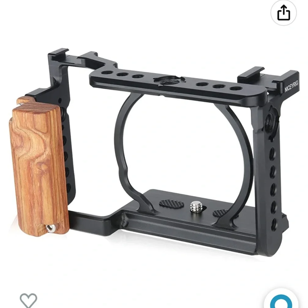 NICEYRIG Cage Kit with Wooden Grip for Sony A6100 A6400 A6500 -Right Side Handle
